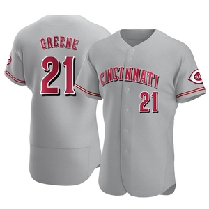 CINCINNATI REDS- HUNTER GREENE AUTOGRAPH #21 RED REPLICA NIKE JERSEY JSA  AI81977