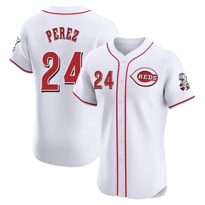 Men's Tony Perez Cincinnati Reds Elite White Home Patch Jersey