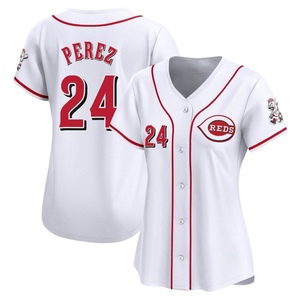 Women's Tony Perez Cincinnati Reds Limited White Home Jersey