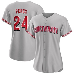 Women's Tony Perez Cincinnati Reds Replica Gray Road Jersey